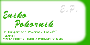 eniko pokornik business card